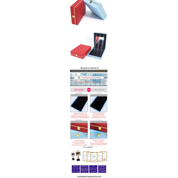 Caja de joyería de luz LED personalizada para collar de pendientes de pulsera Conjunto de pantalla