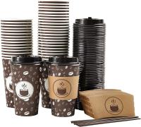 Tasses de café jetables écologiques de bagasse de canne à sucre 16Oz avec le couvercle