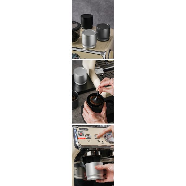 58mm Aluminum Alloy Espresso Coffee Dosing Cup for DIY Plastic Bag-Shaped Tea Packaging