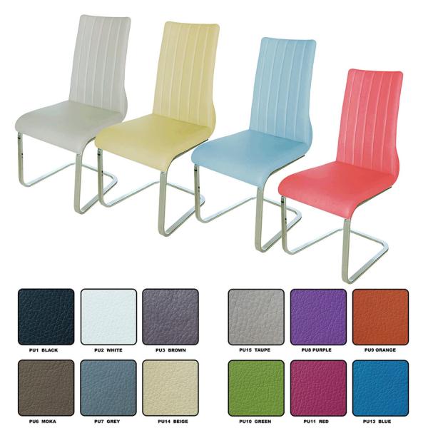 Eco Friendly Chrome Dining Room Chairs Glossy Guestroom Use Maintain Free