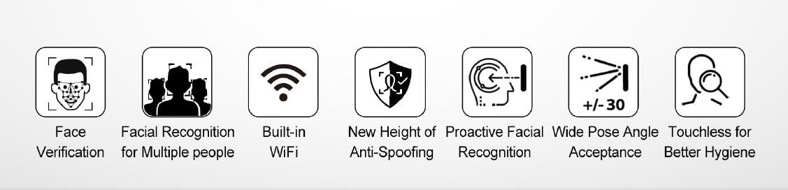 7 система замаскированная IP65 лицевая опознавания дюйма времени посещаемости RS232