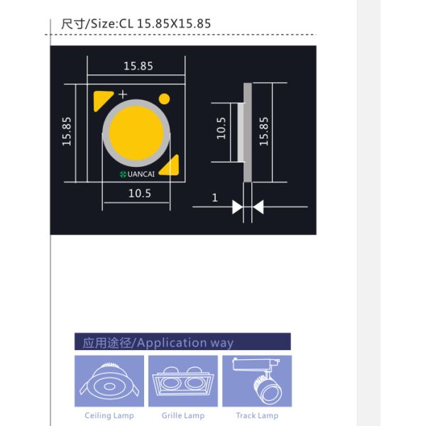 CRI 95 6Watt 160lm 6000k Cxa1512 Cxb1512 Size High Lumen LED Chip