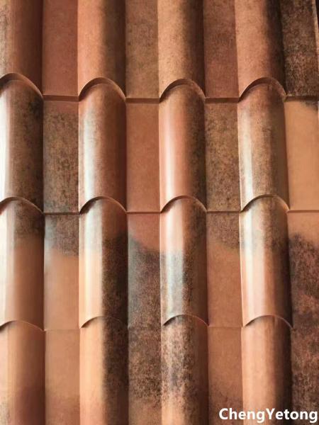 Pavilion Stone Coated Roofing Tiles With 3D Protecting Printing Precision 0.2MM