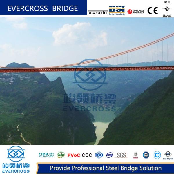 Prefabricated Suspension Truss Bridge Steel Rope Bridge Easy And Fast Erection
