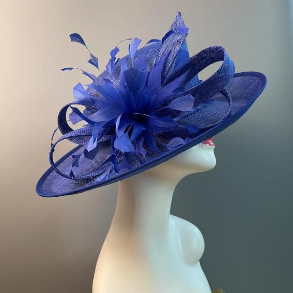 Millinery Supplies Party Decoration Sinamay Base Hat With Feather