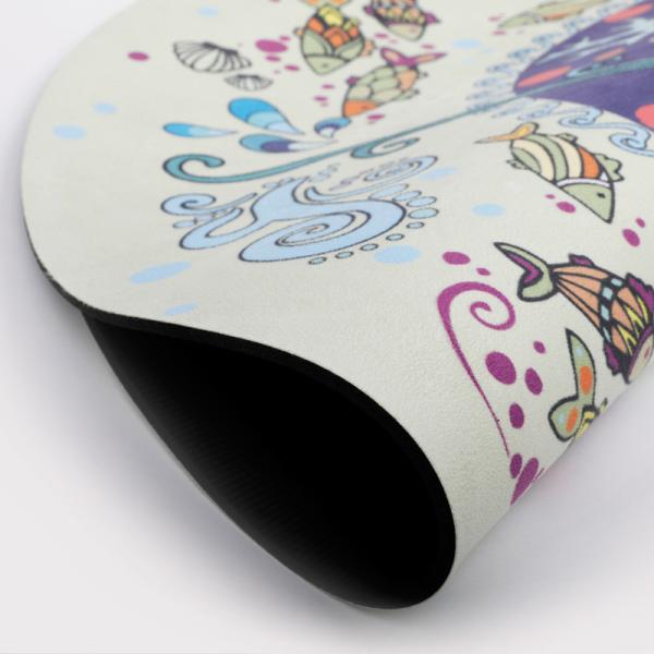 Outdoor exercise light weight natural rubber microfiber 4 mm suede yoga mat custom foldable round travel yoga mat