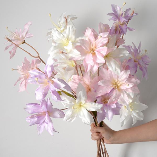 Silk fabric lily wedding road guide home living room decoration artificial flower