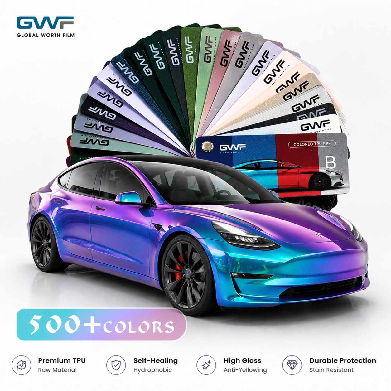 Glitter Sparkles Chameleon Color PPF Film Wrap High Glossy Anti Scratch For Universal Car