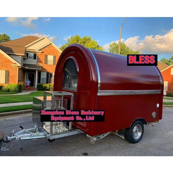 85kms long distance outdoor fast food trailer with durable stainless steel worktable