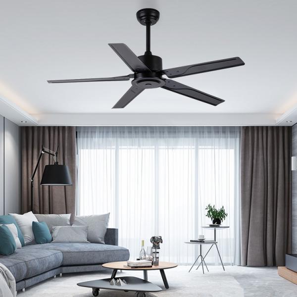 Loft Style 52 Inch 110VAC Metal Blade Pedestal Ceiling Fan Time Setting RF Remote Control