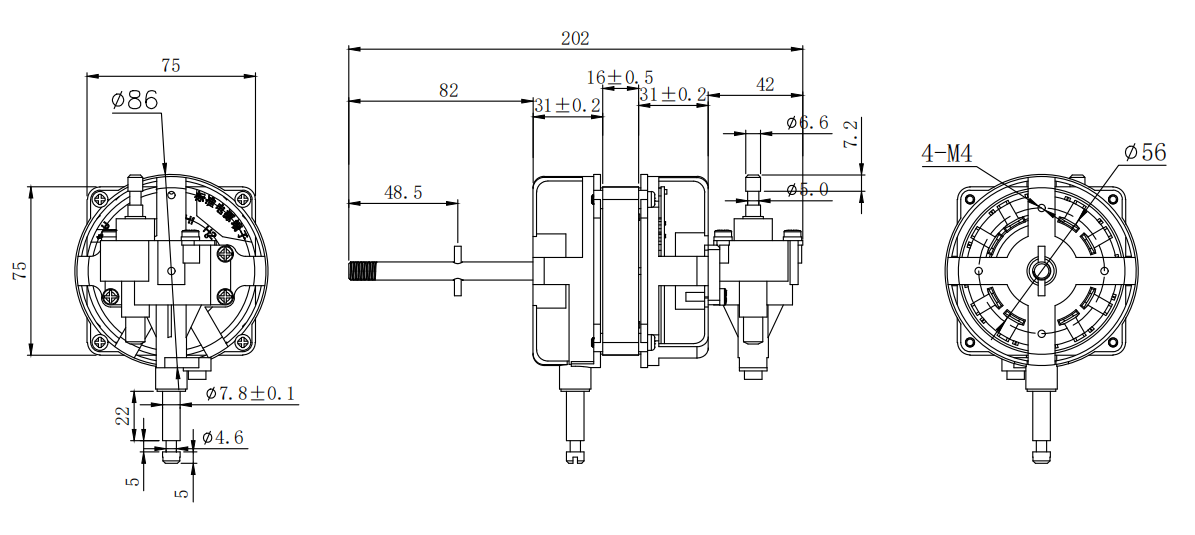 Безщеточный мотор 220/240v DC мотора вывел наружу проектная скорость 1150/1250rpm силы 30/45w главным образом используемая в вентиляторе