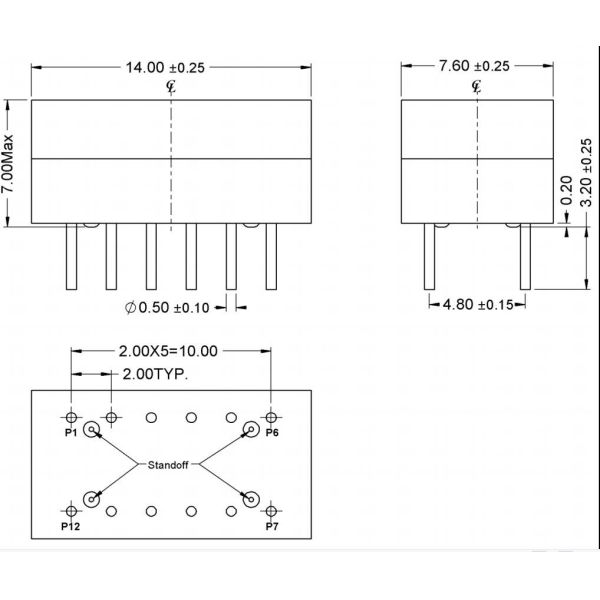 Base portuaria L3AH002-0 sola 100 - T 12 PIN LAN Filte Transformer