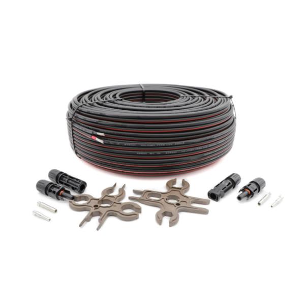 Cables eléctricos de alambre plano resistente a la radiación UV 2x4 mm2 de corriente continua de tensión nominal y resistencia a la temperatura