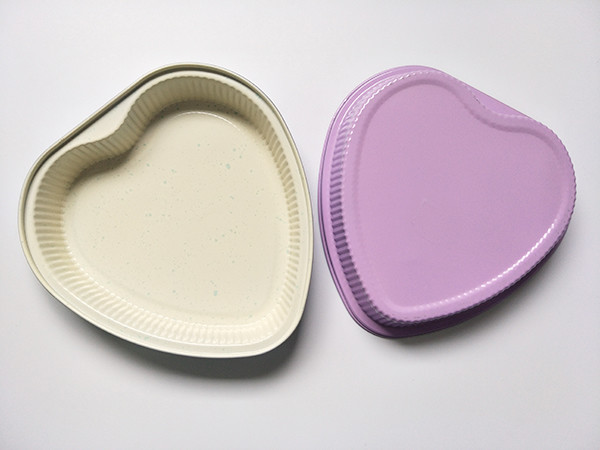 heart shape lovely carbon steel cake baking pans for home making ceramic coating