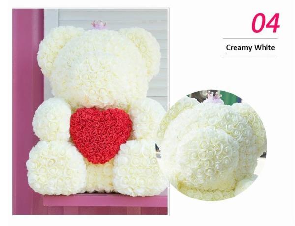 Wholesale High Quality Preserved Flower Rose Teddy Bear PE for Valentines Day Gifts