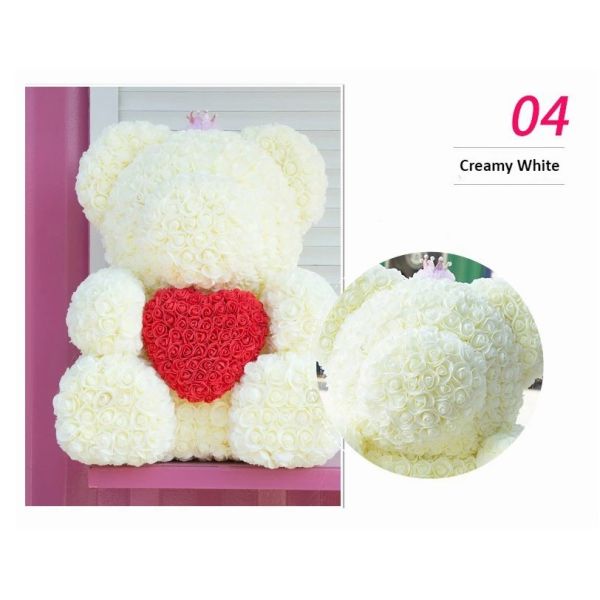 Crazy selling gift foam rose teddy bear Factory Price Artificial Flower Gaint Teddy Bear
