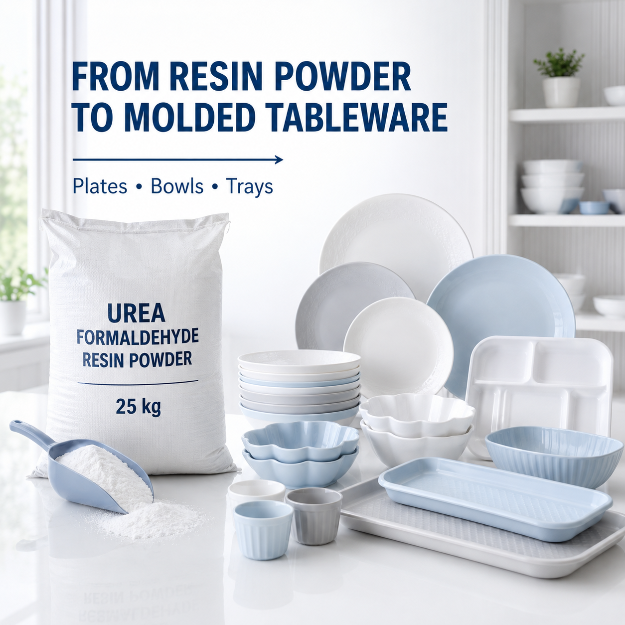 First Grade UF Resin Powder , Non Toxic A1 Melamine Powder Eco Friendly