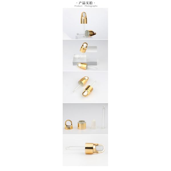 Gold Pressing Straw Anodized Refined Oil Plastic Bottle Dropper 13 415