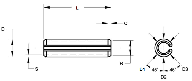 Оцинковывайте финиша крепежной детали штырей прорезанные чернотой ДИН нержавеющей стали штыри 1481 весны 4С25