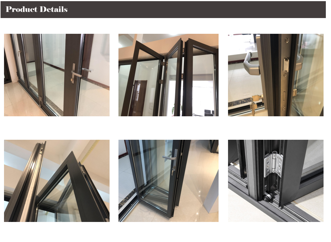 Anodized White Aluminium Bifold Doors , Two Side Open Door Hollow Glazed