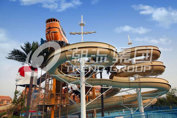 Steel Structure Parks With Water Playgrounds Open And Close Spiral Water Slides