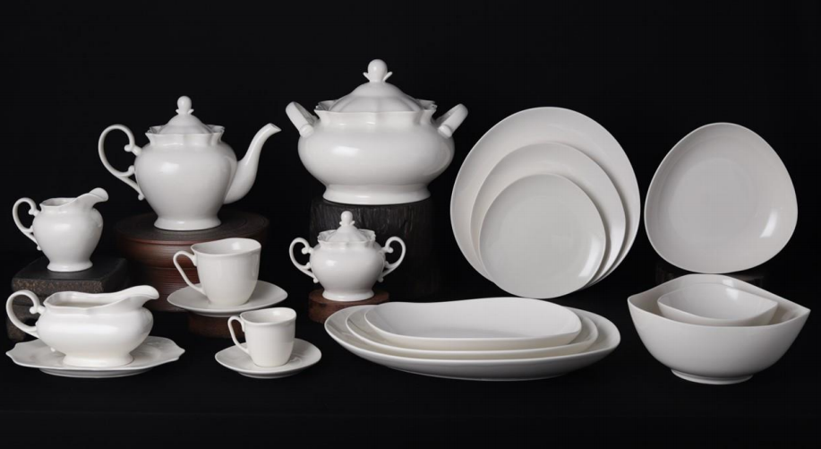 new bone china - Embossed dinning set  white glaze for daily used ceramics