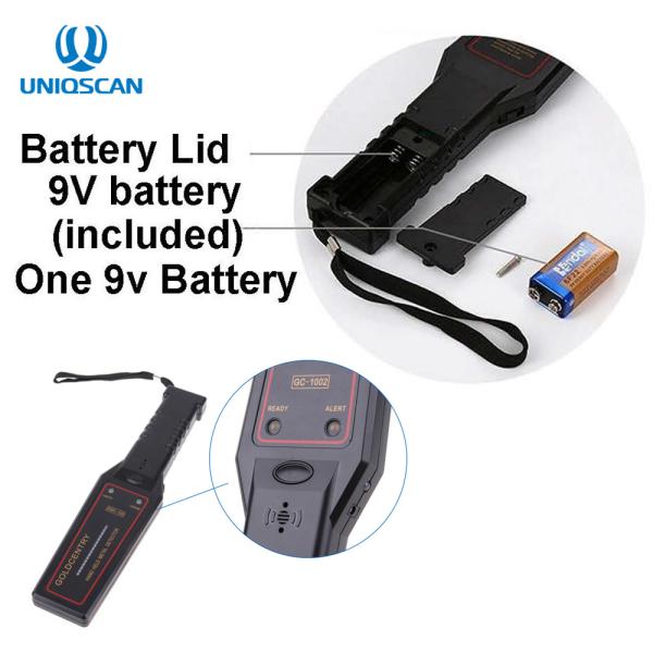 Security Inspection Hand Held Metal Detector Waterproof IP31 Standard 9V Battery