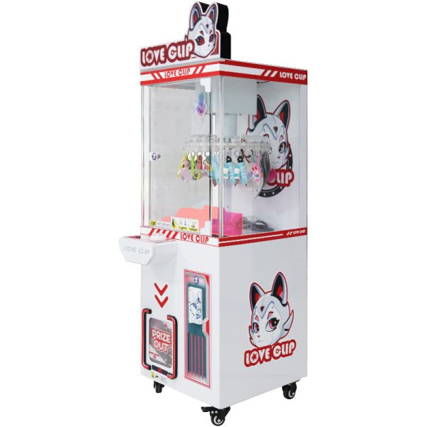 Juego de la máquina de garra de la moneda roja máquina de clip de amor estrellado máquina de control del premio clip de bocadillo máquina de venta de regalos