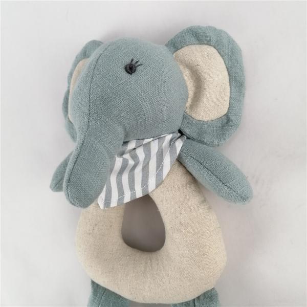 Custom Toddlers Stuffed Elephant Rattle Cotton Soft Plush Toy ODM OEM