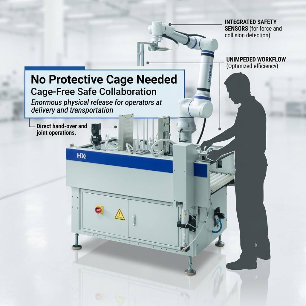 HX60S Uncaged Robot Automating Book Stack Collecting And Feeding Procedures