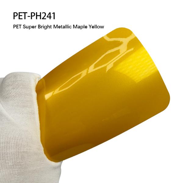 PET-PH241 PET Super Bright Metallic Maple Yellow car body sticker Scratch Resistant for Paint Protection
