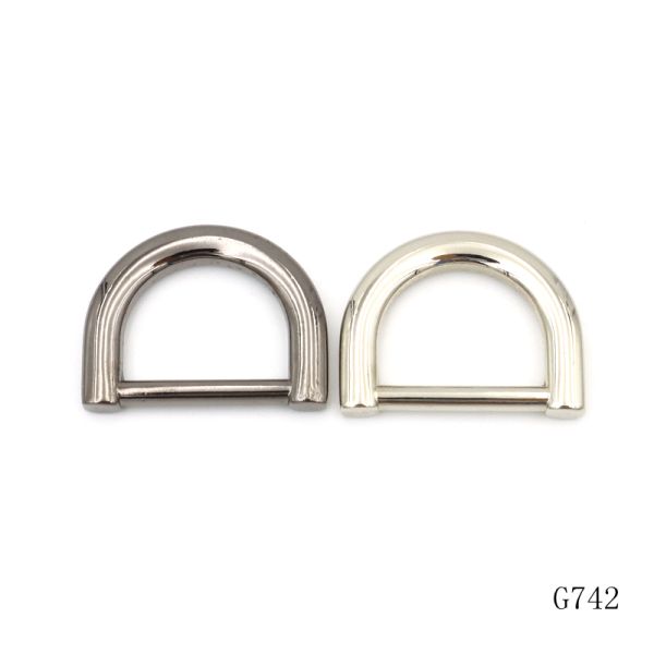 Gunmetal Nickel Plated D Rings Flat Bag D Rings 25mm For Handbag , Purse