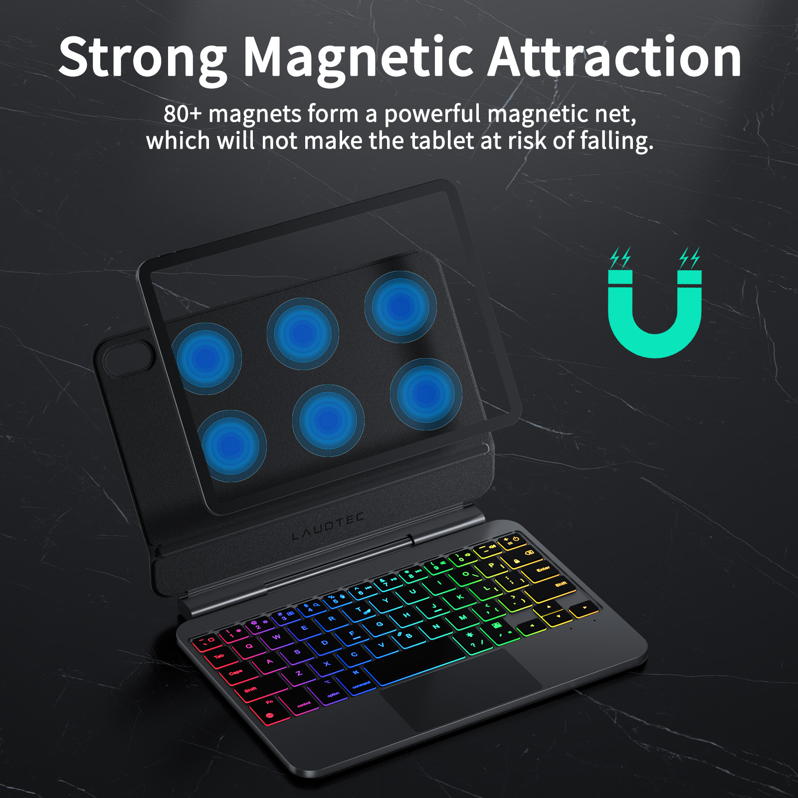Ultra Slim Cantilever Magic Keyboard for iPad Mini 7 / Mini 6 Magnetic Case with Precise Trackpad & Backlight Keyboard Cover