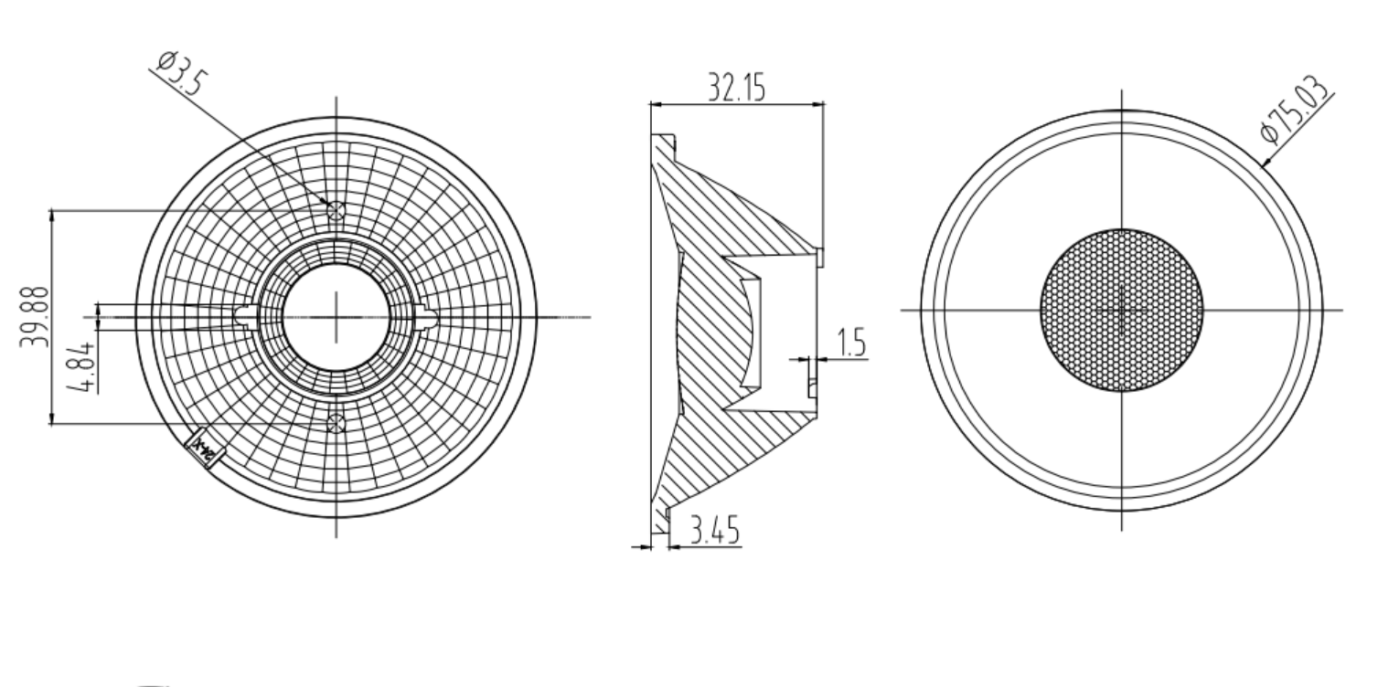 УДАР крышки объектива СИД высокой интенсивности 75mm прочный для освещения гостиницы