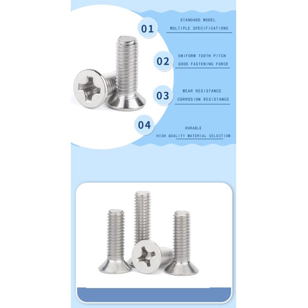 Din 965 Cross Countersunk Head Bolt Iso7046 Carbon Steel Pan Head Phillips Screw Stainless Steel Cross Recessed Pan Head Screw