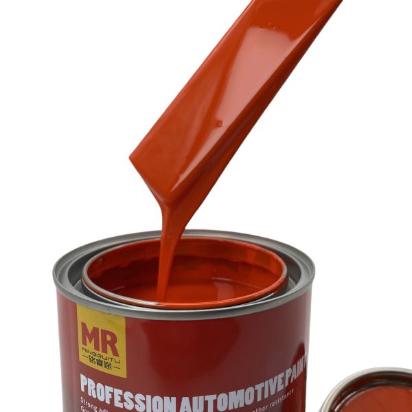 M208 Peinture de voiture rouge orange 2K Peinture automatique pour métal Résistance aux intempéries