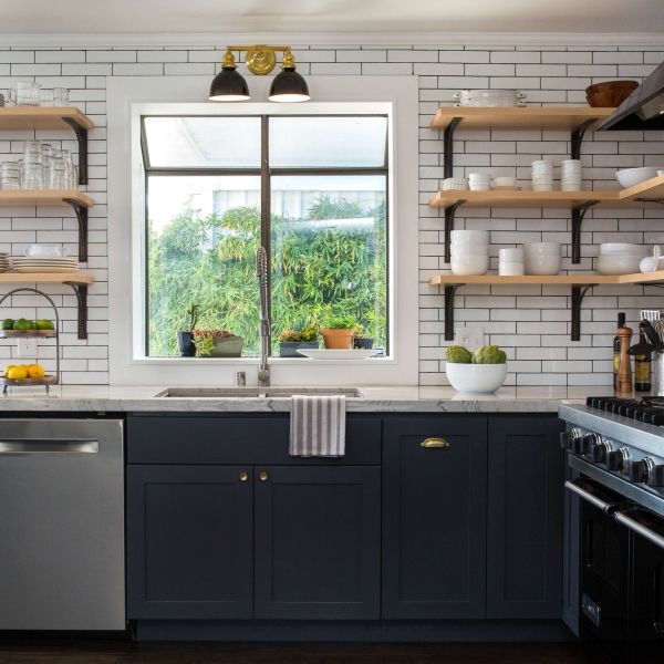 Dark Shaker Lacquer Black Wooden Kitchen Cabinets Furniture Set Modern