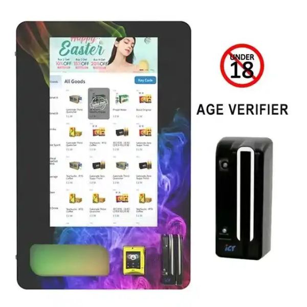 Automatic Mini Vending Machine 32 Inch Digital Screen Age Verification Vending Machine With Id Card Reader