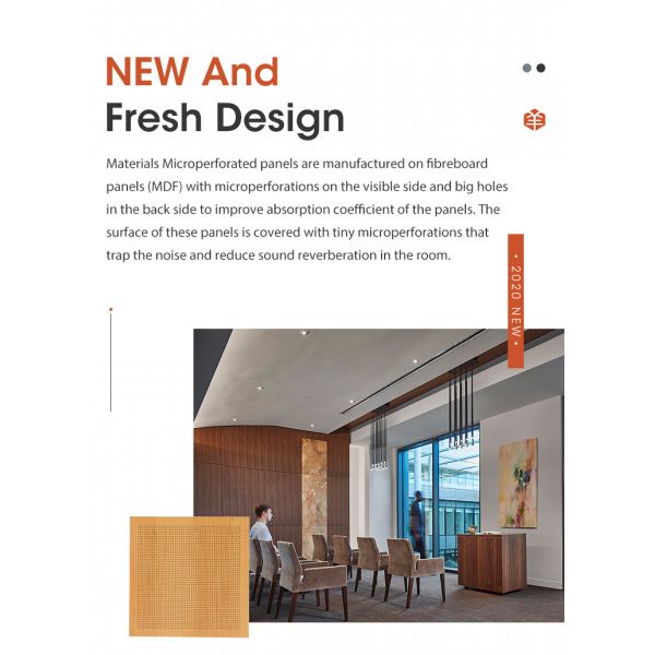 Внутренние декоративные звукопоглощающие стеновые панели микроперфорация CE FSC сертифицированный