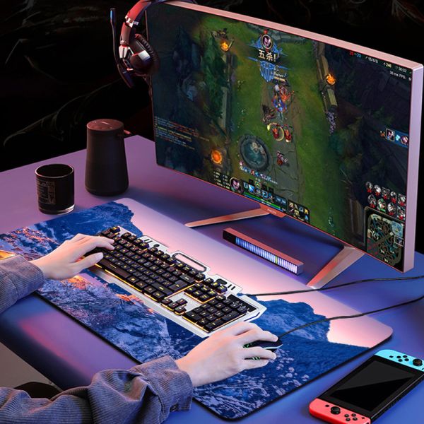 Large Gaming Anime Cartoon Mouse Pad with Custom Logo and Wireless Charging Option