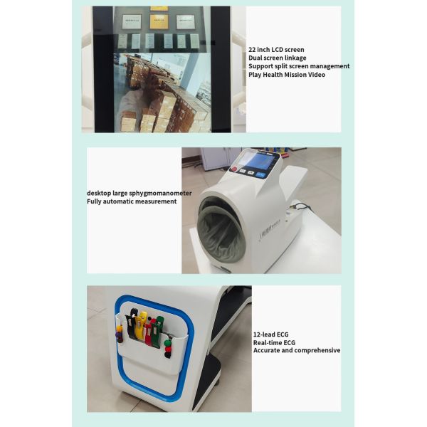 Telemedicine Kiosk HW-V7000 ABS and Stainless Steel for Comprehensive Health Check-up