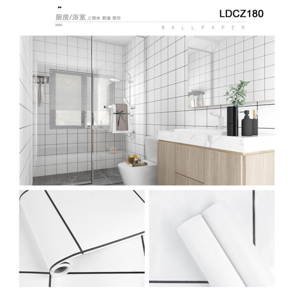 Papel de pared de diseño de azulejos de mosaico de PVC para decoración de baños de apartamentos 3d Papel de pared para mejoras en el hogar