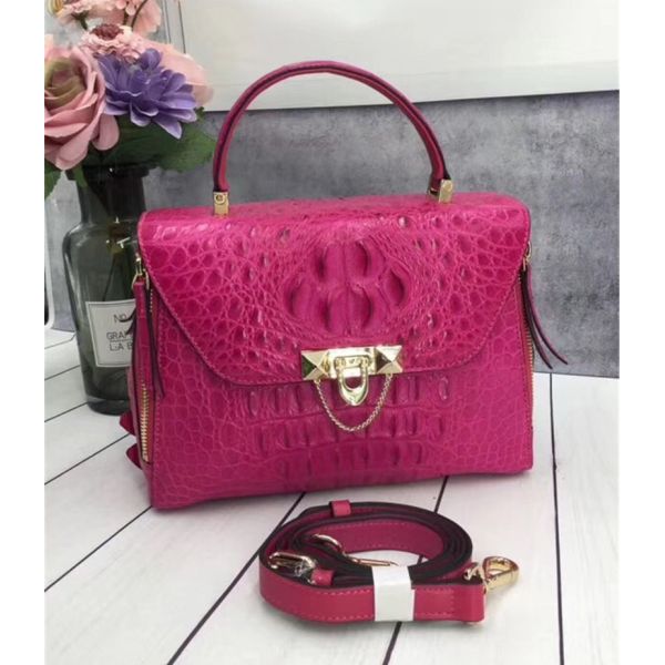 Exotic Genuine Crocodile Skin Woman Orange Purse Authentic Alligator Leather Lady Handbag Female Crossbody Shoulder Bag