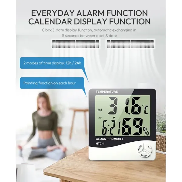 HTC-1 Digital Thermo Hygrometer for Indoor Climate Monitoring