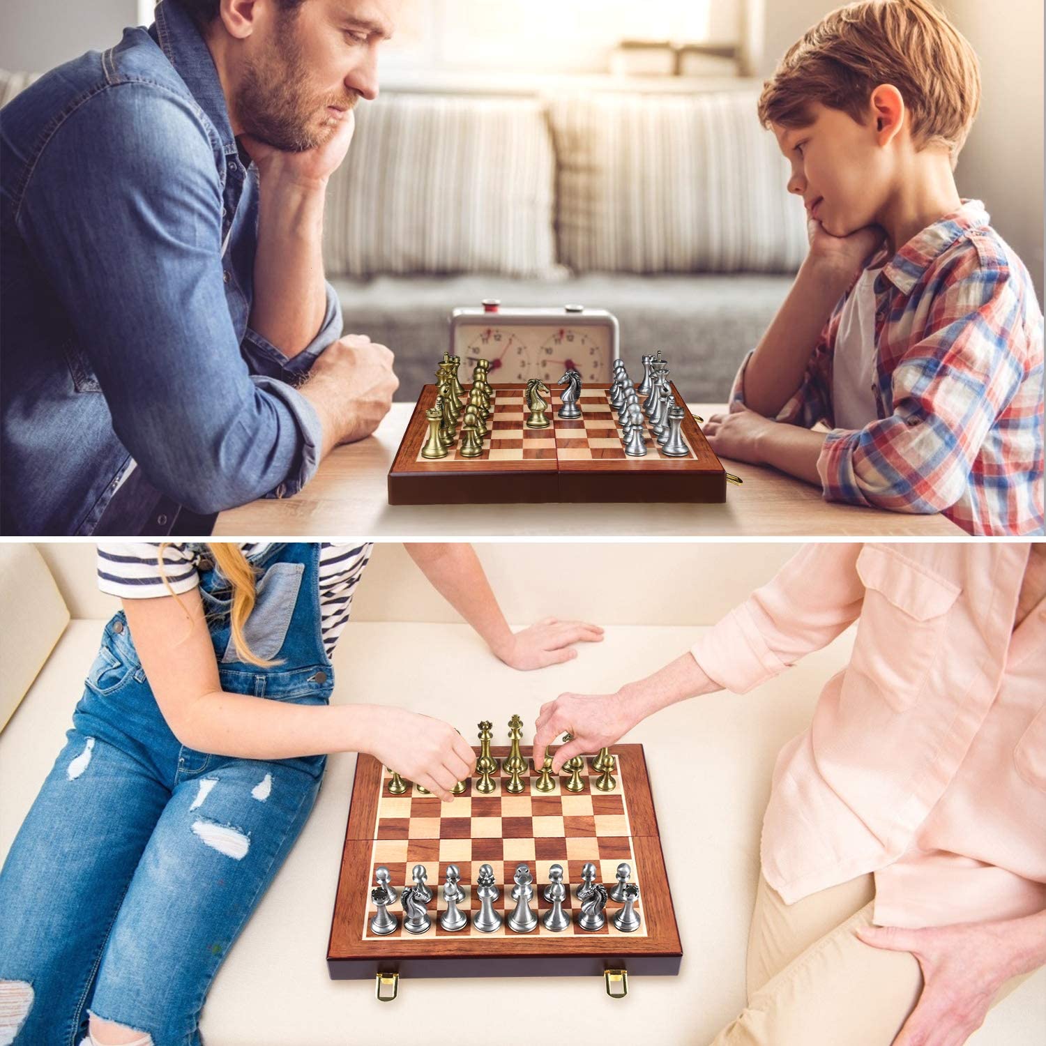 Customizable Logo High-grade Zinc Alloy Eco-Friendly Metal Chess Set for Chess Game Competition
