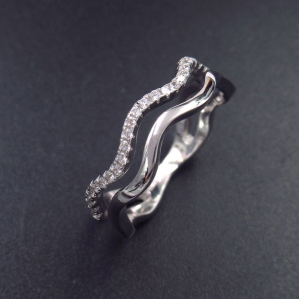 Белое золото покрыло серебряные кубические кольца Зирконя/обручальные кольца циркона для женщин