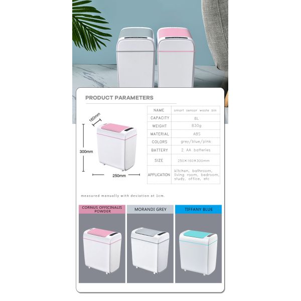Plastic Automatic Touchless Smart Trash Can Sensor Waste Bin for Home and Institution