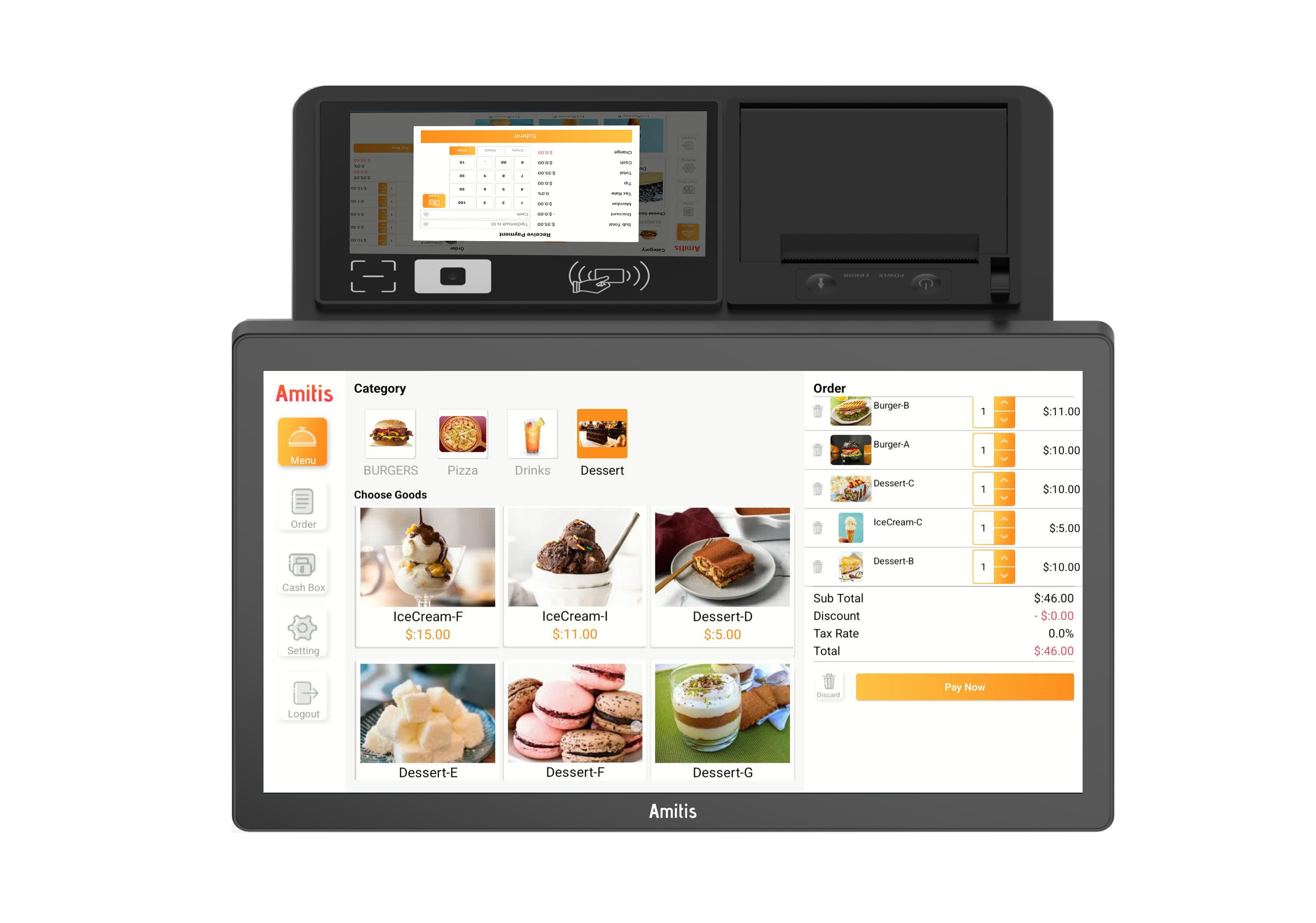 Mini Windows POS Terminal Dual Screen With RK3576 Intel N95 Processor For Retail Dining Solutions