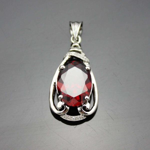 925 Silver Jewelry 9mmx11mm Amethyat  Cubic Zircon Pendant(PSJ0406)