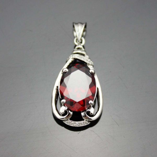 925 Silver Jewelry 9mmx11mm Amethyat  Cubic Zircon Pendant(PSJ0406)